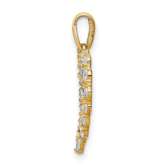 10K Gold CZ Heart Pendant - Picture 4 of 4